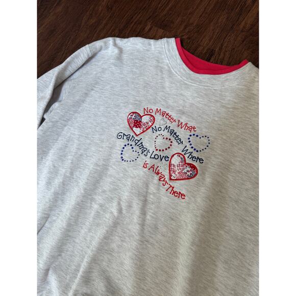 Vintage Grandmacore Heart Crewneck Large - Picture 1 of 4